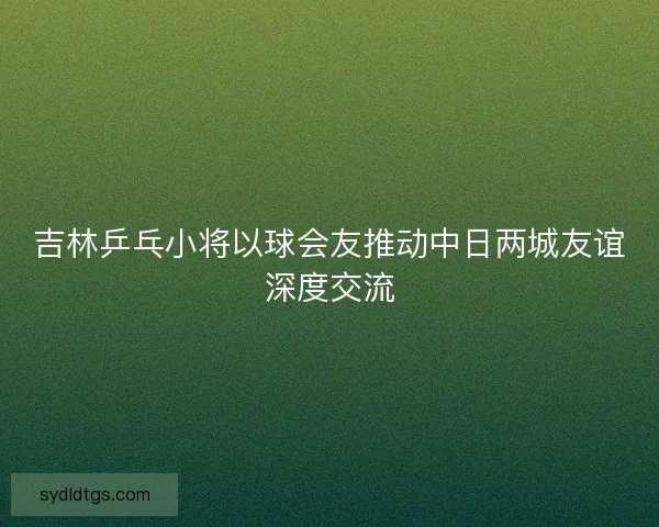 吉林乒乓小将以球会友推动中日两城友谊深度交流