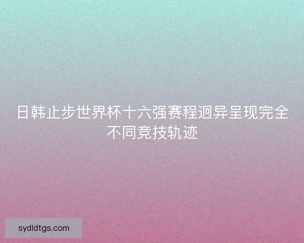 日韩止步世界杯十六强赛程迥异呈现完全不同竞技轨迹